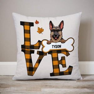 Love Autumn, Personalized Pillows, Custom Gift for Dog Lovers