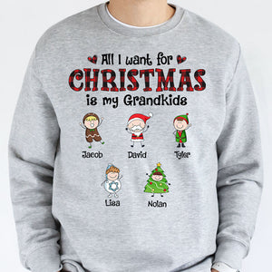 All I Want Christmas Grandkids, Personalized Custom Hoodie, Sweater, T shirts, Christmas Gift for Grandparents