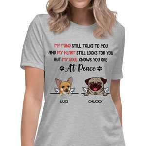 You Are At Peace, Custom Dog Memorial T Shirt, Personalized Gifts for Dog Lovers