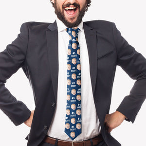 #1 Dad Pattern Necktie, Personalized Necktie, Father's Day Gift
