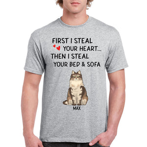 Steal Your Heart, Funny Personalized Shirt, Custom Gift for Cat Lovers, Custom Tee