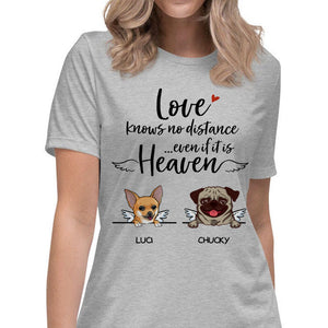 Love Knows No Distance, Custom Dog Memorial T Shirt, Personalized Gifts for Dog Lovers