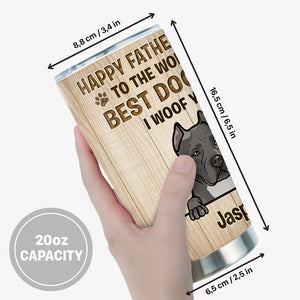 To The World Best Dog Dad, Personalized Tumbler Cup, Father's Day Gifts For Dog Lovers