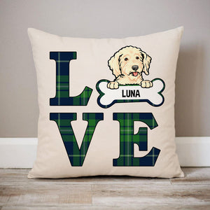 Love Pattern, Personalized Pillows, Custom Gift for Dog Lovers