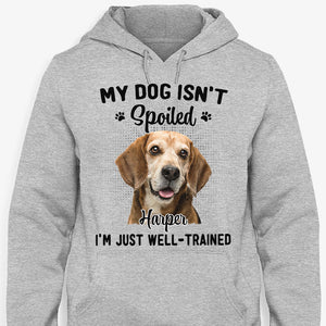 My Dog Isn't Spoiled I'm Just Well-Trained, Personalized Shirt, Custom Gifts For Dog Lovers, Custom Photo