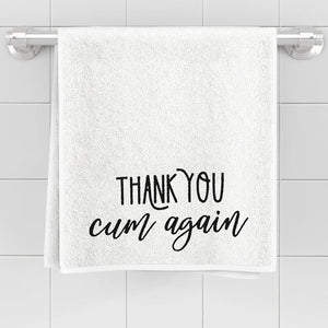 Thank You Cum Again Towel, Naughty Gifts, Funny Valentine Gifts For Him