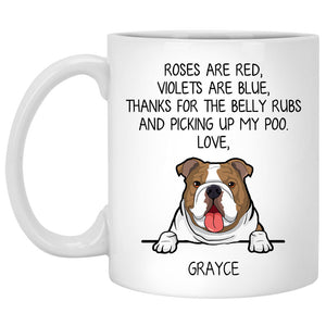 Roses are Red, Funny Bulldog Personalized Coffee Mug, Custom Gifts for Dog Lovers