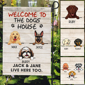 Welcome To The Dog House, Custom Flags, Christmas Printing Dog Flags, Personalized Dog Decorative Garden Flags