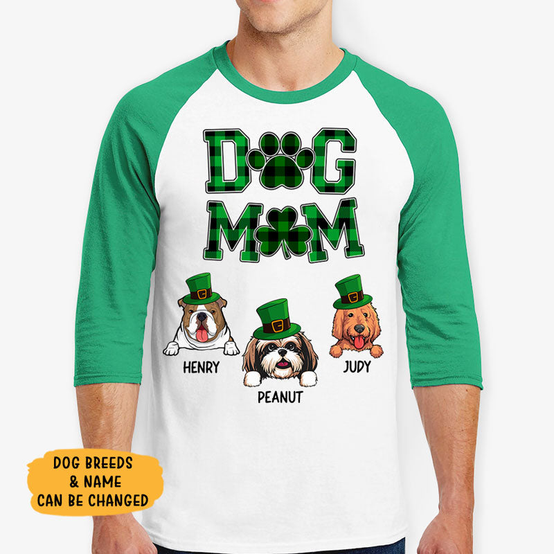 Dog Mom Patrick, St Patrick's Day Shirt 2021, Personalized St. Patrick's Day Unisex Raglan Shirt, St Patricks Day