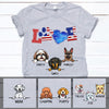 LOVE, Happy July 4th, Custom Shirt For Dog Lovers, Personalized Gift, Custom Tee
