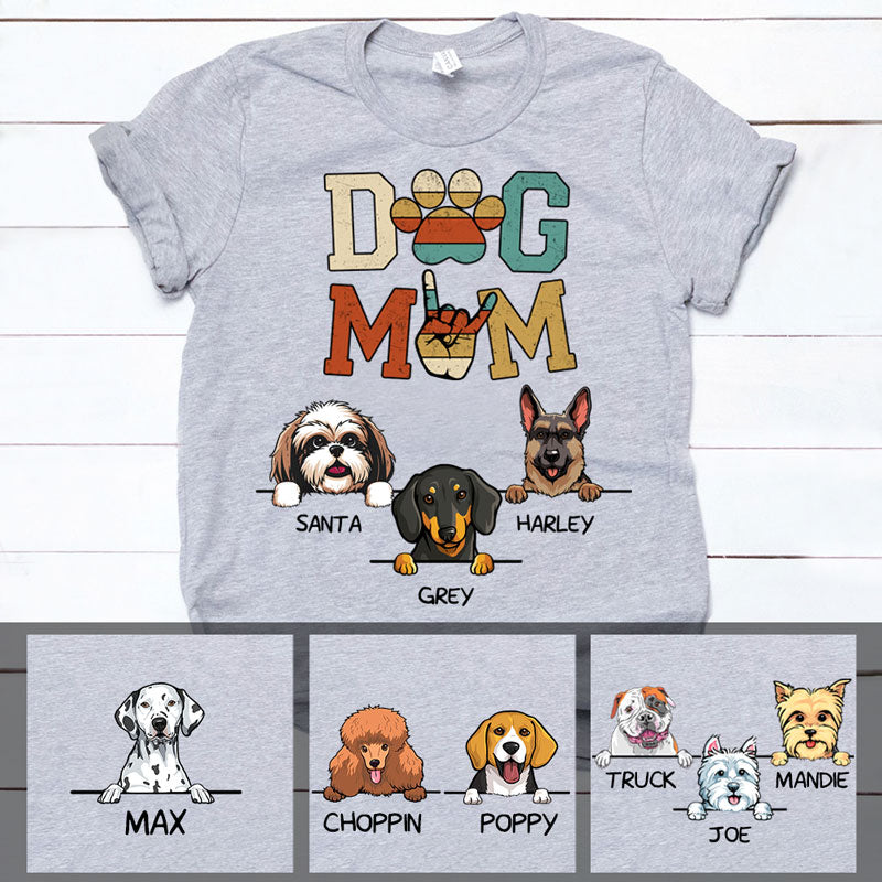 Funny dog mom shirt, personalized gift for dog lovers - Dog mom, vintage, custom t-shirt for dog lovers
