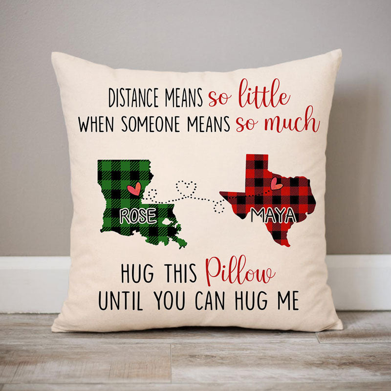 Distance Mean So Little, Personalized State Colors Pillow, Custom Christmas Gift