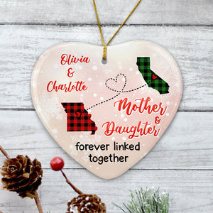Forever Linked Together, Personalized Heart Ornaments, Custom Holiday Gift