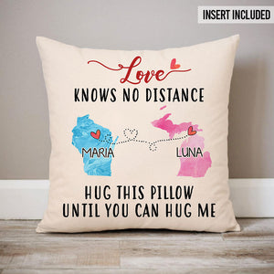 Love No Distance, Personalized State Colors Pillow, Custom Christmas Gift