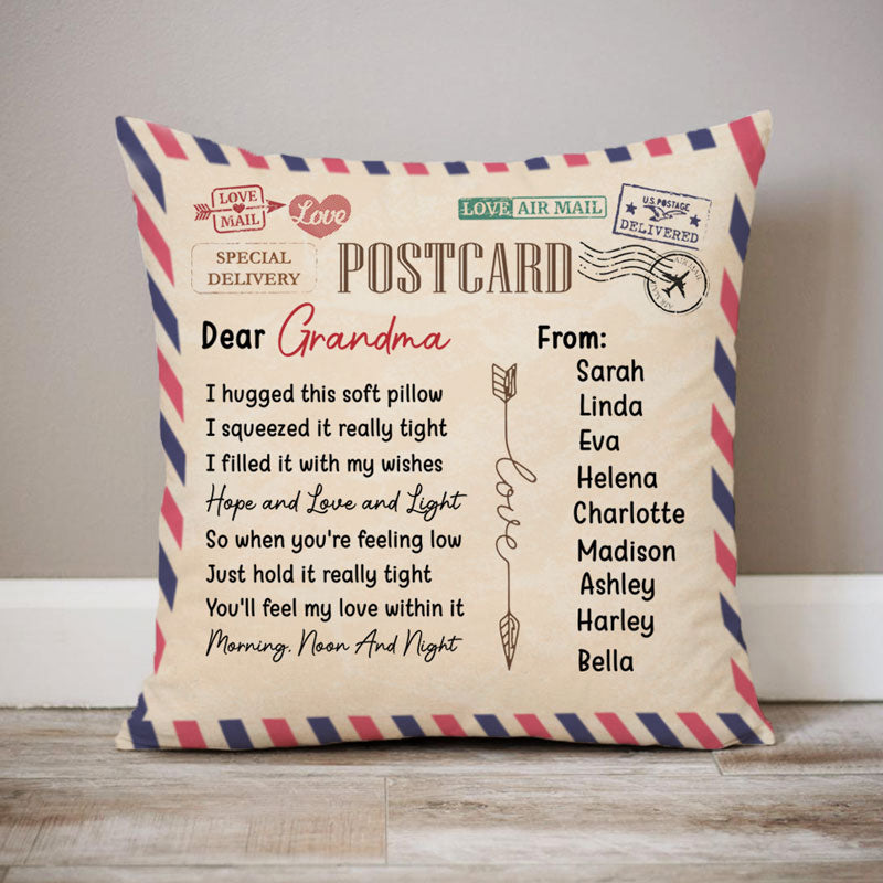 Hugged This Soft Pillow, Postcard, Custom Pillow for Mother's Day Gift