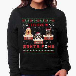 Santa Paws, Personalized Custom Sweaters, T shirts, Christmas Gifts for Dog Lovers