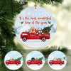 The most wonderful time of the year, Personalized Circle Ornaments, Custom Gift for Dog Lovers