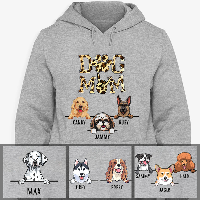 Funny dog mom hoodie, personalized gift for dog lovers, custom hooded sweatshirt