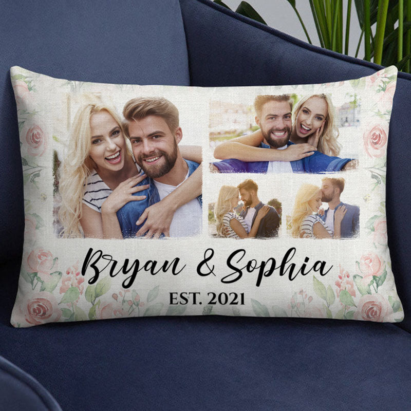 Couple Photo Collage Pillow, Personalized Pillows, Custom Gift For Couples (Insert Included)