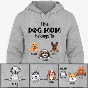 This Dog Mom, Personalized Custom Hoodie, Sweater, T shirts, Mother's Day Gift for Dog Lovers