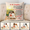Personalized Gift To Daughter, Granddaughter Sunflower, Never Feel That You Are Alone, Custom Pillow