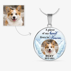 A Piece of My Heart, Pet Memorial, Custom Photo, Luxury Circle Necklace