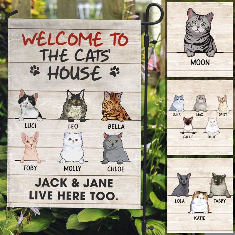 Welcome To The Cat House, Custom Flags, Personalized Cat Decorative Garden Flags