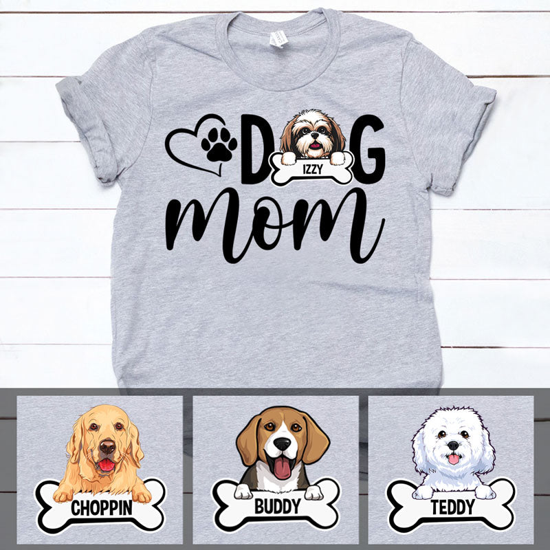 Funny dog mom shirt, personalized gift for dog lovers, custom t-shirt for dog lovers