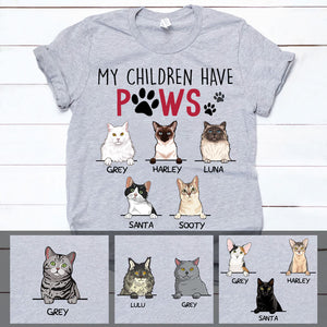 My Children Have Paws, Custom Shirt, Personalized Gifts for Cat Lovers
