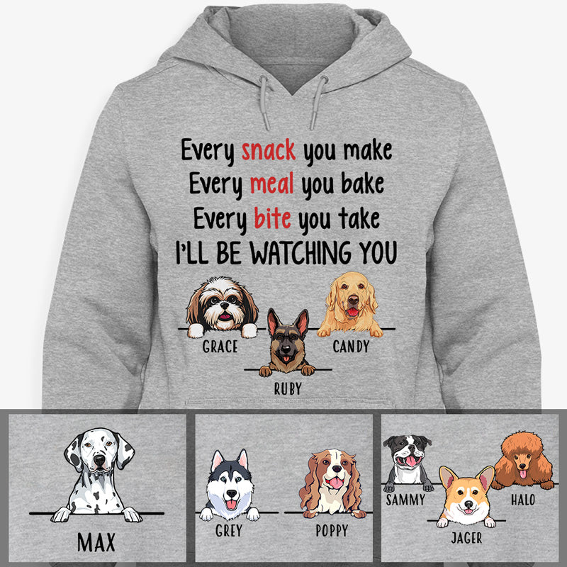 Dog mom Christmas hoodie, personalized gift for dog lovers - Snack meal bite, custom hooded sweatshirt