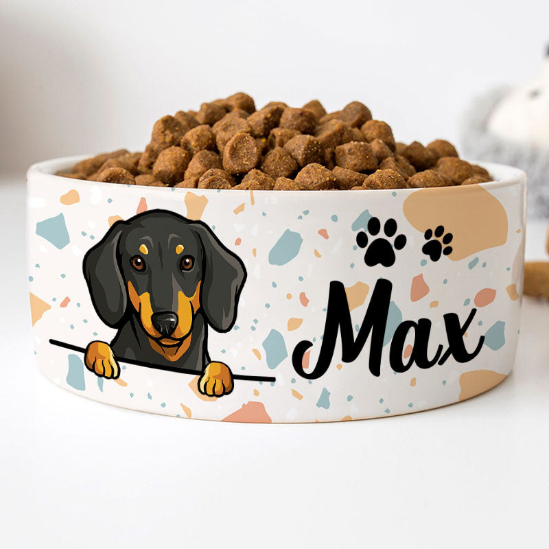 Personalized Custom Dog Bowls, Terrazzo, Gift for Dog Lovers