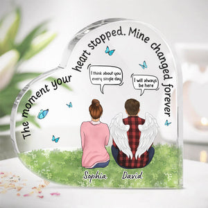 Your Heart Stopped Mine Changed Forever, Personalized Keepsake, Heart Shape Plaque, Memorial Gifts