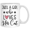 Just A Girl Who Loves Her Cat, Red Tree, Personalized Mugs, Custom Gifts for Cat Lovers