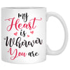 My Heart Is Wherever You Are, Couple Tree, Anniversary gifts, Personalized Mugs, Valentine's Day gift