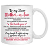 To my dear Mother-in-law, Thank you for all what you have Said & Done, Lake view, Customized mug, Personalized gifts, Mother's Day gifts