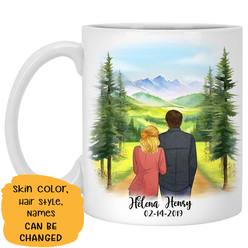 To my husband I wish I could turn back the clock Mountain, Customized mug, Anniversary gifts, Personalized love gift for him