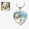 I Wish The Rainbow Bridge, Pet Memorial, Custom Photo, Luxury Heart Necklace