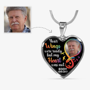 Your Wings Were Ready Necklace, Custom Photo, Luxury Heart Necklace