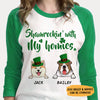 Shamrockin' With My Homies, Personalized Unisex Raglan Shirt, Gifts For Dog Lovers, St Patricks Day