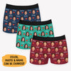 Face And Name Pattern, Personalized Boxer, Funny Valentine Gift For Him, Custom Photo