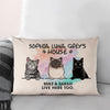 Live Here Too, Personalized Pillows, Custom Gift for Cat Lovers