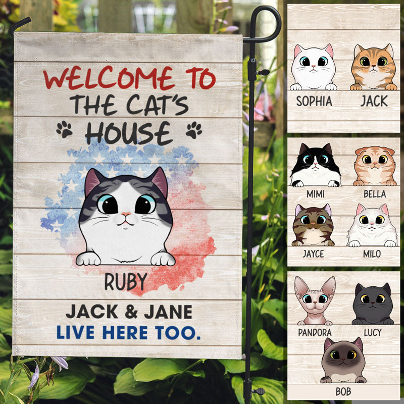 Happy American Cats, Custom Flags, Personalized Cat Decorative Garden Flags