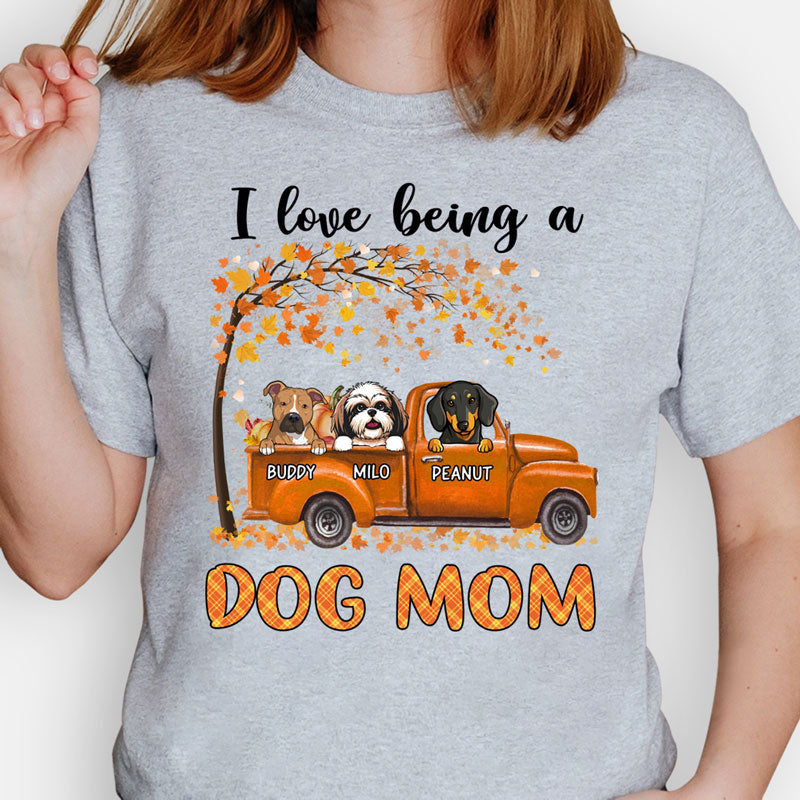 I Love Being A Dog Mom, Autumn, Gift For Dog Mom, Personalized Gift For Dog Lovers