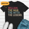 The Man The Myth The Legend T Shirt, Personalized Gift, Custom Father's Day Gift