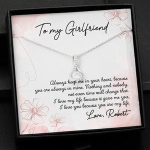Always Keep Me In Your Heart, Personalized Luxury Necklace, Message Card Jewelry, Gifts For Her