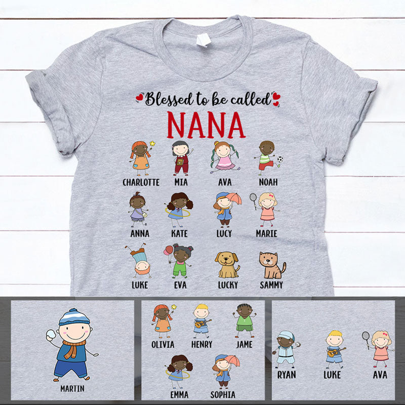 Blessed To Be Called Personalized Shirt, Funny Family gift for Grandparents
