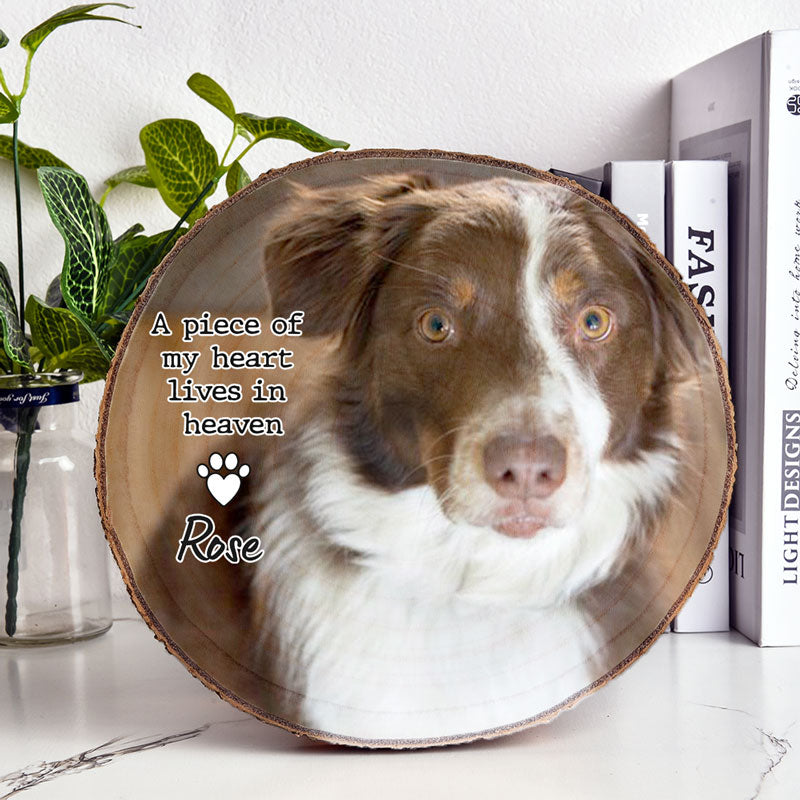 Pet Bereavement On Wood, Personalized Photo Wood Slice, Custom Photo Gift