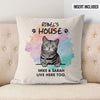 Live Here Too, Personalized Pillows, Custom Gift for Cat Lovers