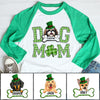 Lucky Dog Mom, Dog Lover Shirt, Personalized St. Patrick's Day Unisex Raglan Shirt, St Patricks Day