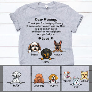 Dear Mommy, Thank You For Being My Mommy, Custom T Shirt, Personalized Gifts for Dog Lovers